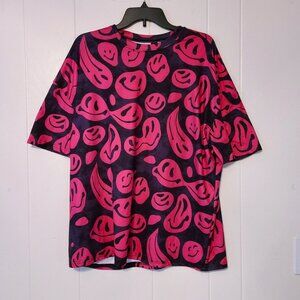 Shein Oversized Smiley Face Print Tee